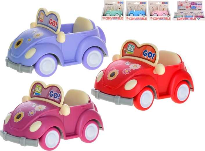 Voiture décapotable en métal avec mécanisme à rétrofriction 10 cm