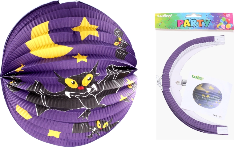 Lampion boule 25 cm - chauve-souris - 1 pièce