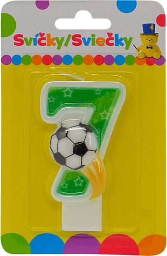 Bougie d’anniversaire chiffre 7 avec ballon de football