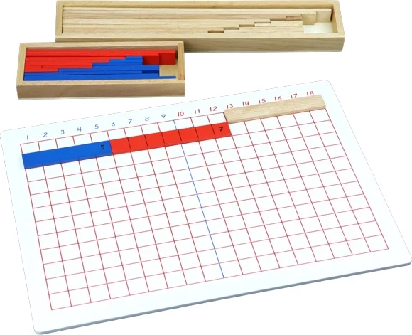 Tableau Montessori à réglettes pour la soustraction