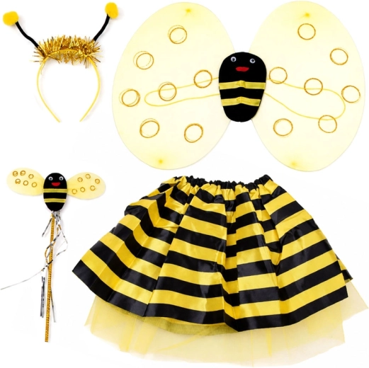 Costume d’abeille pour fille – ailes, jupe, serre-tête et baguette magique