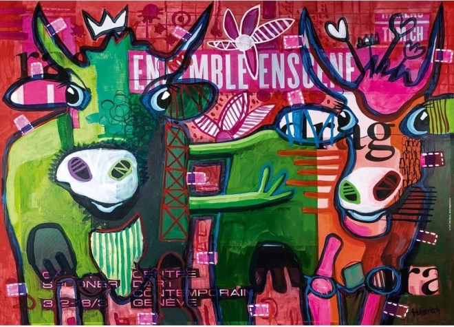 Puzzle HEYE Vaches rayées 1000 pièces