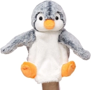Marionnette en peluche pingouin éco-responsable