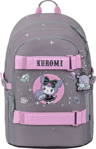 Sac à dos scolaire Baagl Skate Kuromi gris