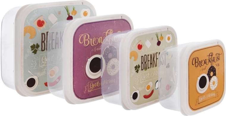 Boîtes à goûter Child Breakfast, lot de 4