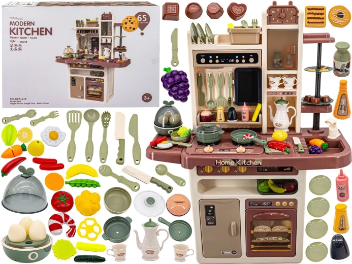 Cuisine enfant multifonction avec four, réfrigérateur et cuiseur à œufs, vapeur et son - 1 pièce