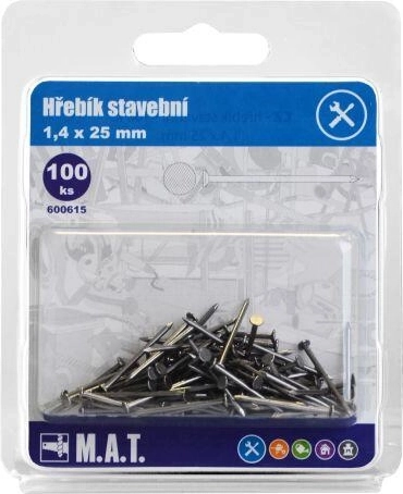 Clous de construction 25 × 1,4 mm, 100 pcs