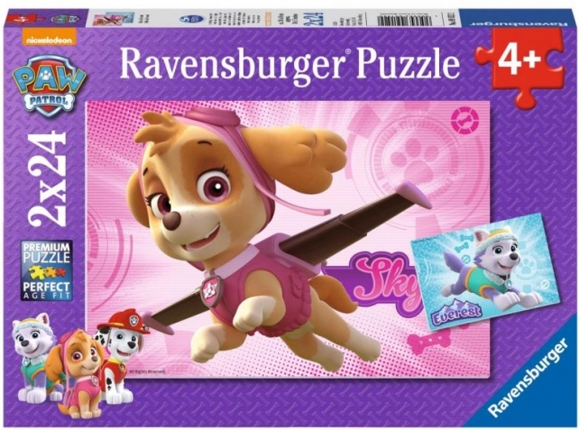 Ravensburger puzzle Paw Patrol Skye et Everest 2×24 pièces