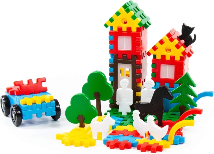 Jeu de construction Polesie Family 108 pièces dans un seau