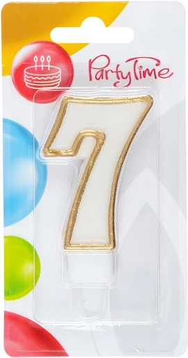 Bougie de gâteau chiffre 7 dorée