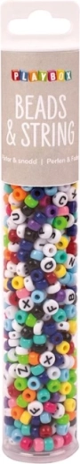 Playbox perles colorées en tube, 650 pcs – mélange de formes