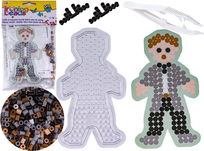 Mosaïque de perles à repasser avec gabarit – petit bonhomme