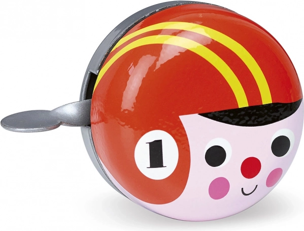 Sonnette rétro pour vélo rouge avec cycliste