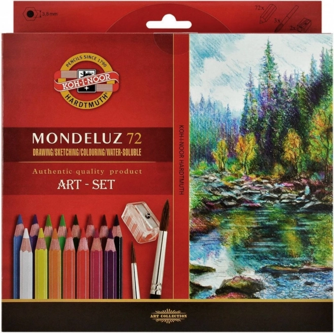 Crayons aquarellables KOH-I-NOOR Mondeluz, coffret de 72 pièces
