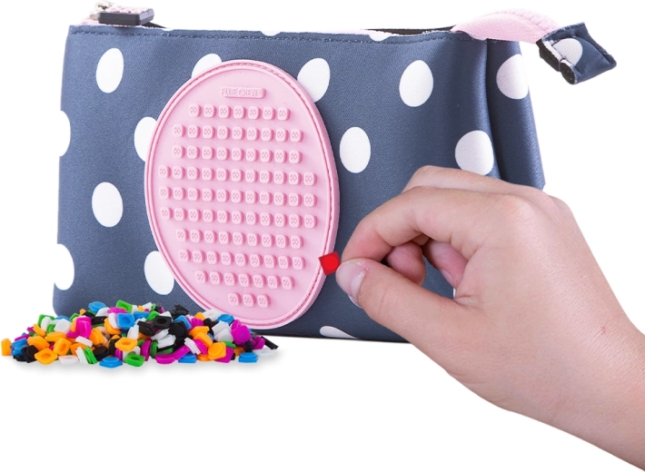 Grande trousse Pixie Crew bleue à pois blancs
