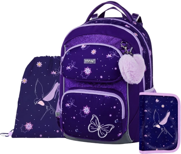 Set scolaire OXY Jumper Flowers – sac à dos, trousse et sac