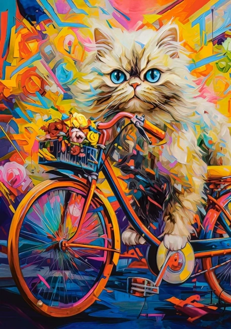 Puzzle 500 pièces – Chaton à vélo