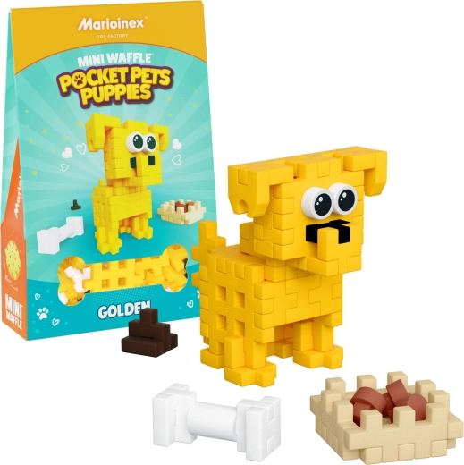 Jeu de construction MINI WAFFLE Pocket Pets – chiot Golden Retriever