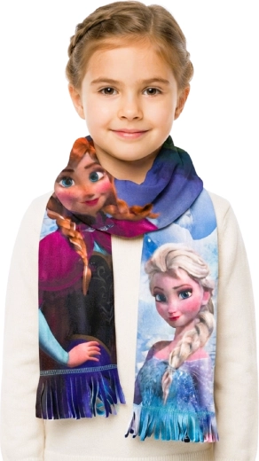 Écharpe polaire pour enfant Frozen Elsa et Anna bleue