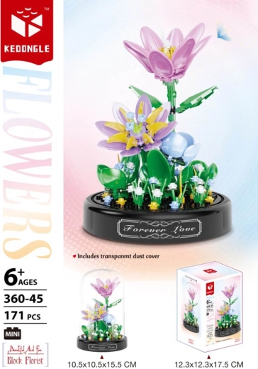 Kit de construction de fleurs sous cloche – 171 pièces