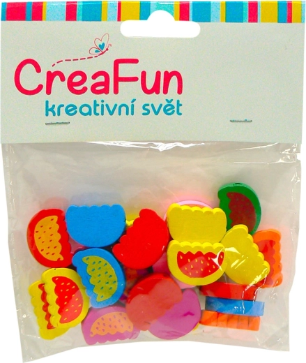 Perles en bois pastèque, 25 pcs, 2 × 1,2 cm