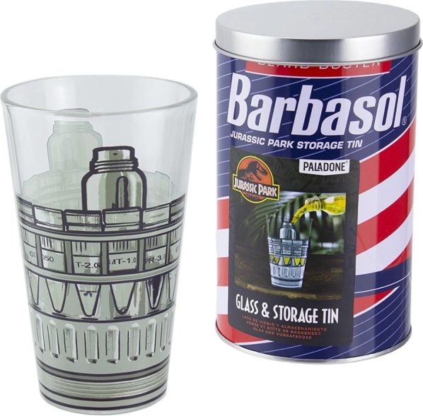 Verre JURASSIC PARK 450 ml dans boîte cadeau en métal BARBASOL