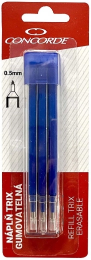 Recharges pour roller effaçable CONCORDE TRIX 0,5 mm, bleu, 3 pcs