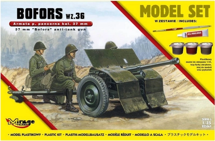 Canon antichar BOFORS wz. 36 37 mm – kit 1/35 set de démarrage