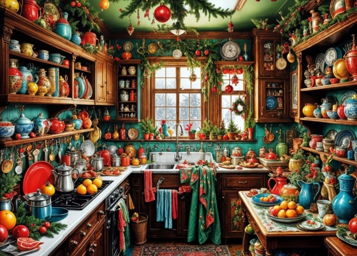 Puzzle Bluebird Cuisine de Noël nostalgique 1500 pièces