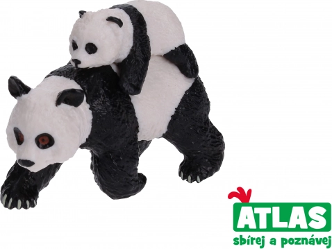 figurine panda avec son petit 8 cm