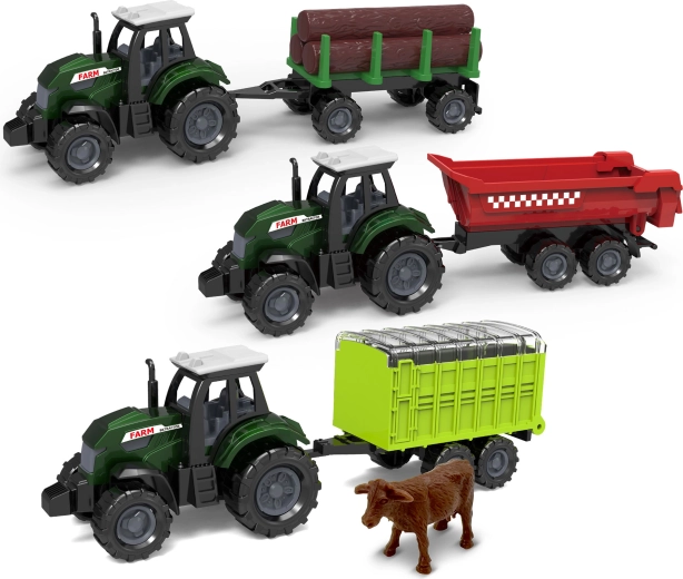 Tracteur avec remorque métal/plastique 17 cm