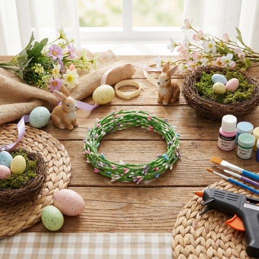 Couronne colorée de Pâques, 65 cm, 4 pièces par emballage