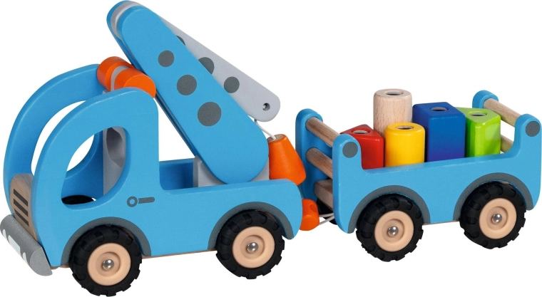 Grue mobile en bois avec remorque