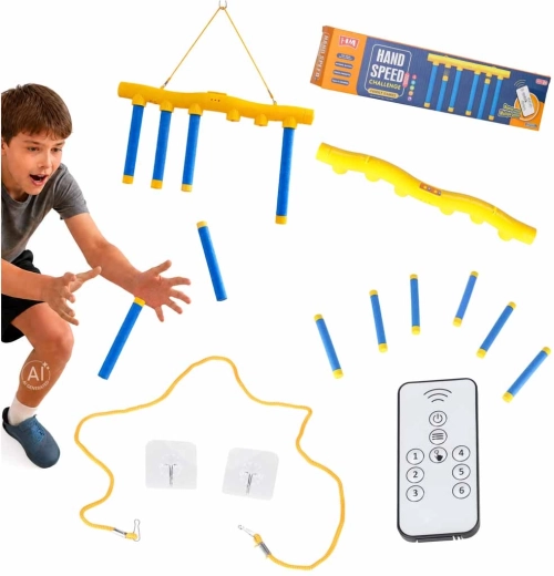 Jeu de réflexes suspendu avec tiges tombantes, recharge USB et télécommande