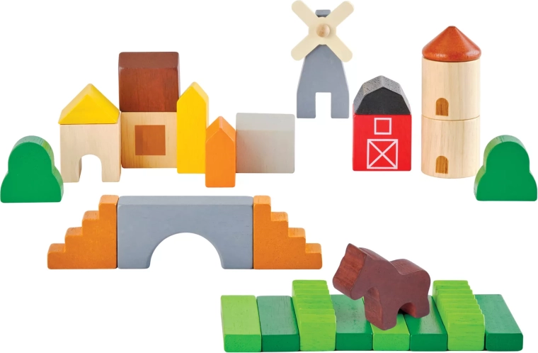 PlanToys construction en bois à la campagne (Country Blocks)