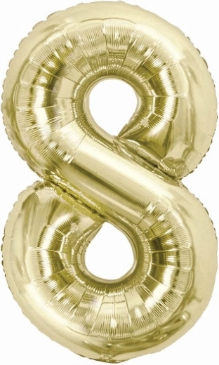 Ballon en aluminium chiffre 8 couleur champagne 85 cm