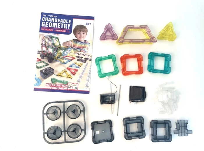 Coffret de construction géométrique STEM solaire de 62 pièces