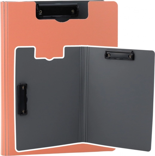 Porte-bloc rose avec étui et deux pinces A4