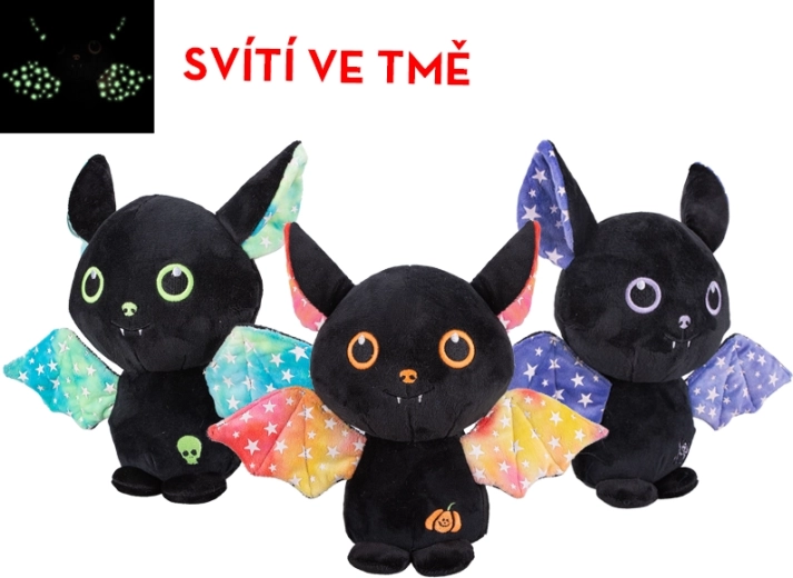 Peluche chauve-souris phosphorescente 23 cm