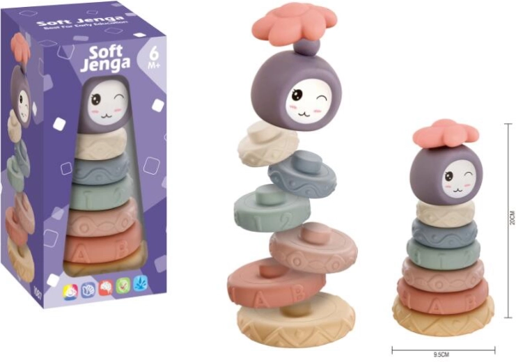 Pyramide de blocs de construction souples, 7 pièces
