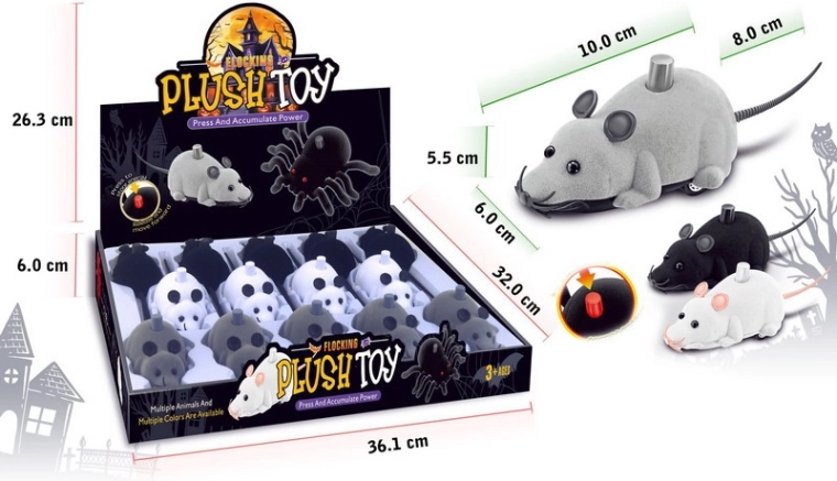 Souris roulante 10 cm – jouet interactif