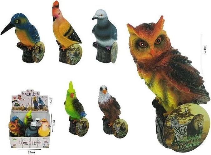 Oiseau sonore sur support 20 cm (motif aléatoire)