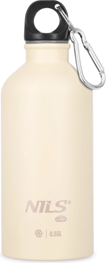 Bouteille de randonnée en acier inoxydable NILS Camp 0,55 l beige