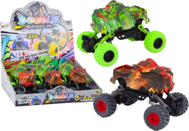 Transmission fricative de dinosaure Voiture tout-terrain rouge ou verte