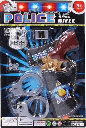 Ensemble de police avec pistolet et menottes 23 cm