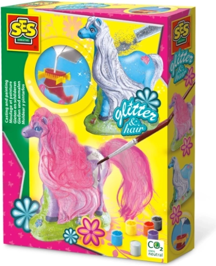 Kit de moulage en plâtre – cheval à crinière colorée