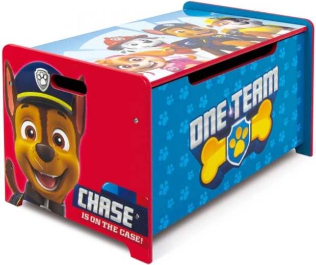 Banc en bois avec espace de rangement pour jouets Pat' Patrouille