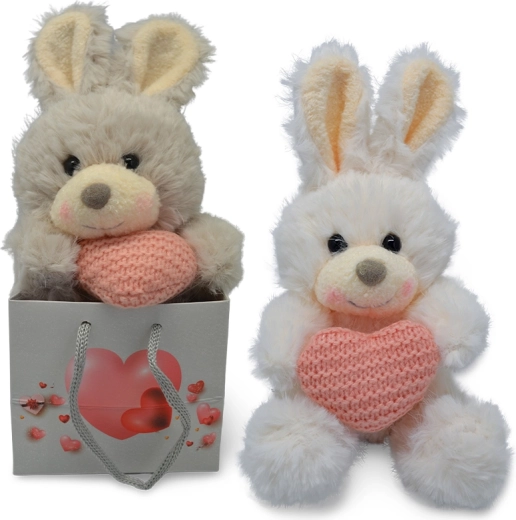 Lapin en peluche avec petit cœur PLYŠÁKOV – 2 couleurs