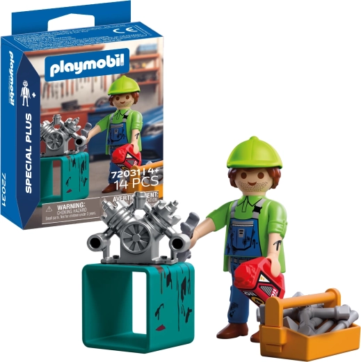 Playmobil Special Plus mécanicien avec accessoires, 14 pièces