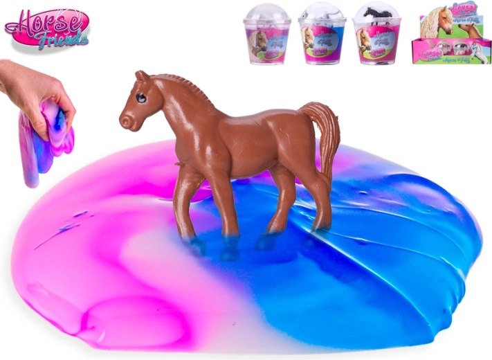 Slime avec petit cheval HORSE FRIENDS en gobelet